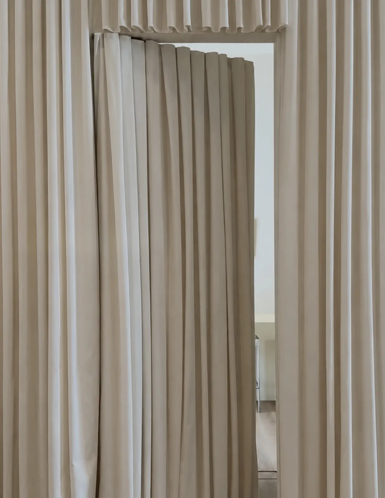 Renewal Pilates curtain branding graphic
